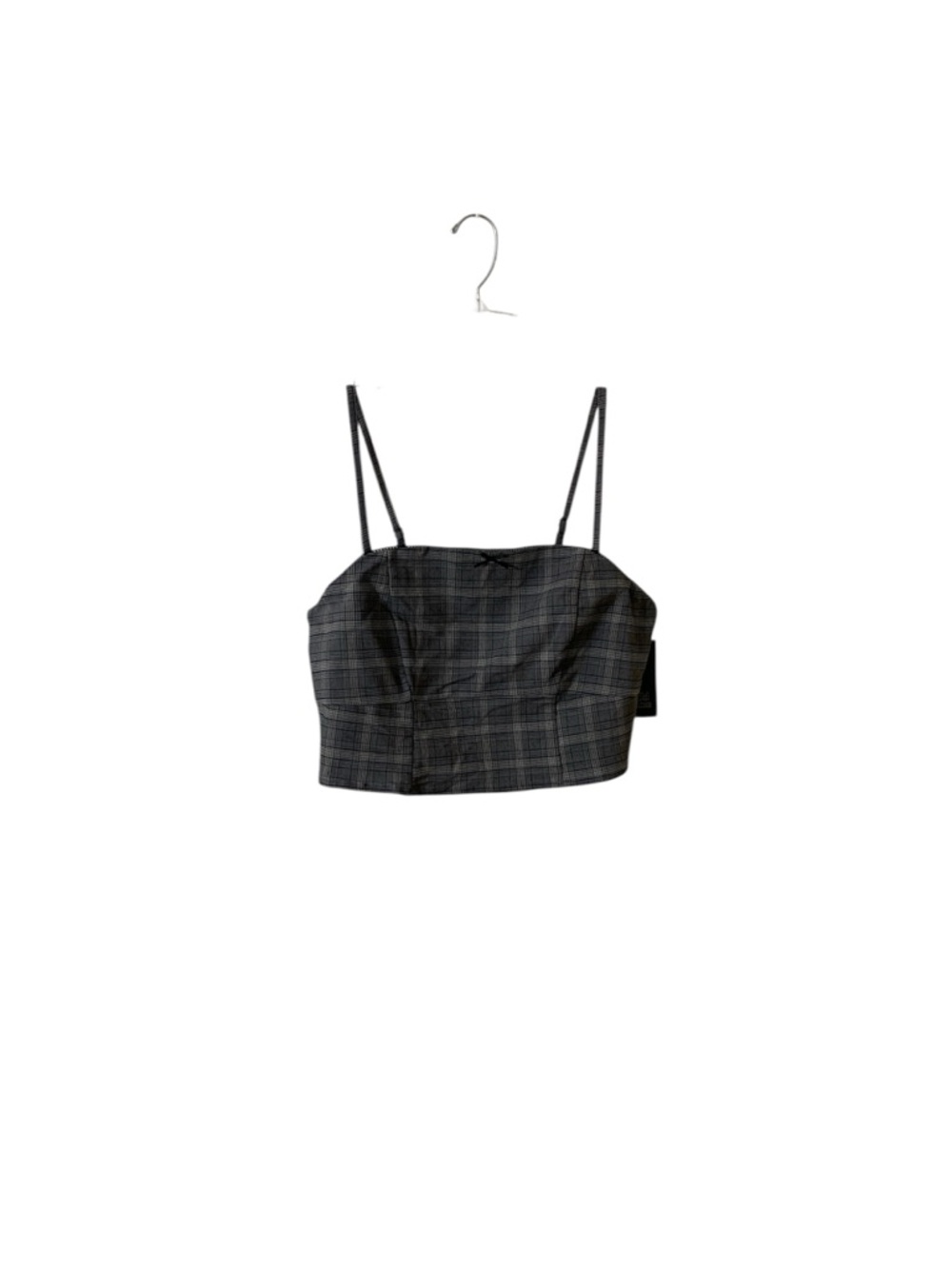 wild fable Black Plaid Spaghetti Strap Crop Top